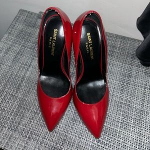 Red ysl heels